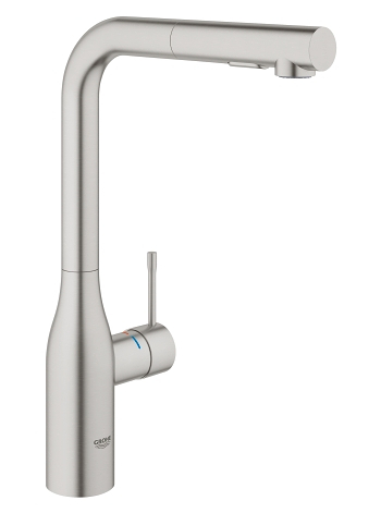 Grohe virtuves izlietnes maisītājs ar izvelkamu dušu Essence, supersteel, 30270DC0 cover photo