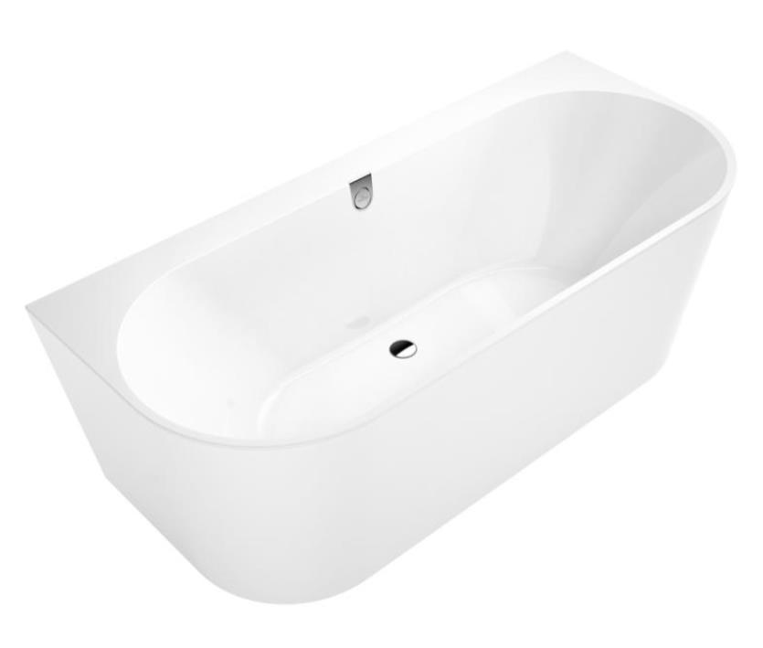 Villeroy & Boch vanna Oberon 2.0 Duo, 1800x800mm, brīvstāvoša pie sienas, ar sifonu, balta Quaryl, UBQ180OBR9CD00V-01 cover photo