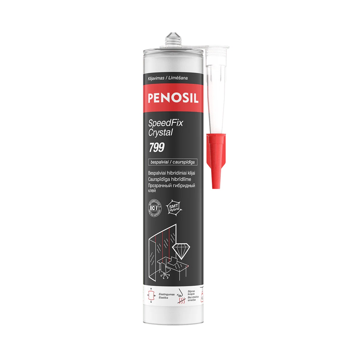 Penosil SpeedFix Hybrid Crystal 799 Caurspīdīga hibrīdlīme 290ml , H4567 cover photo