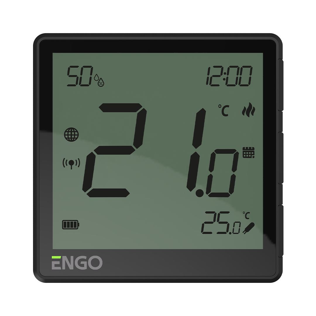 ENGO Controls termostats ZigBee terostat, Lition battery, black, EONEBATB cover photo