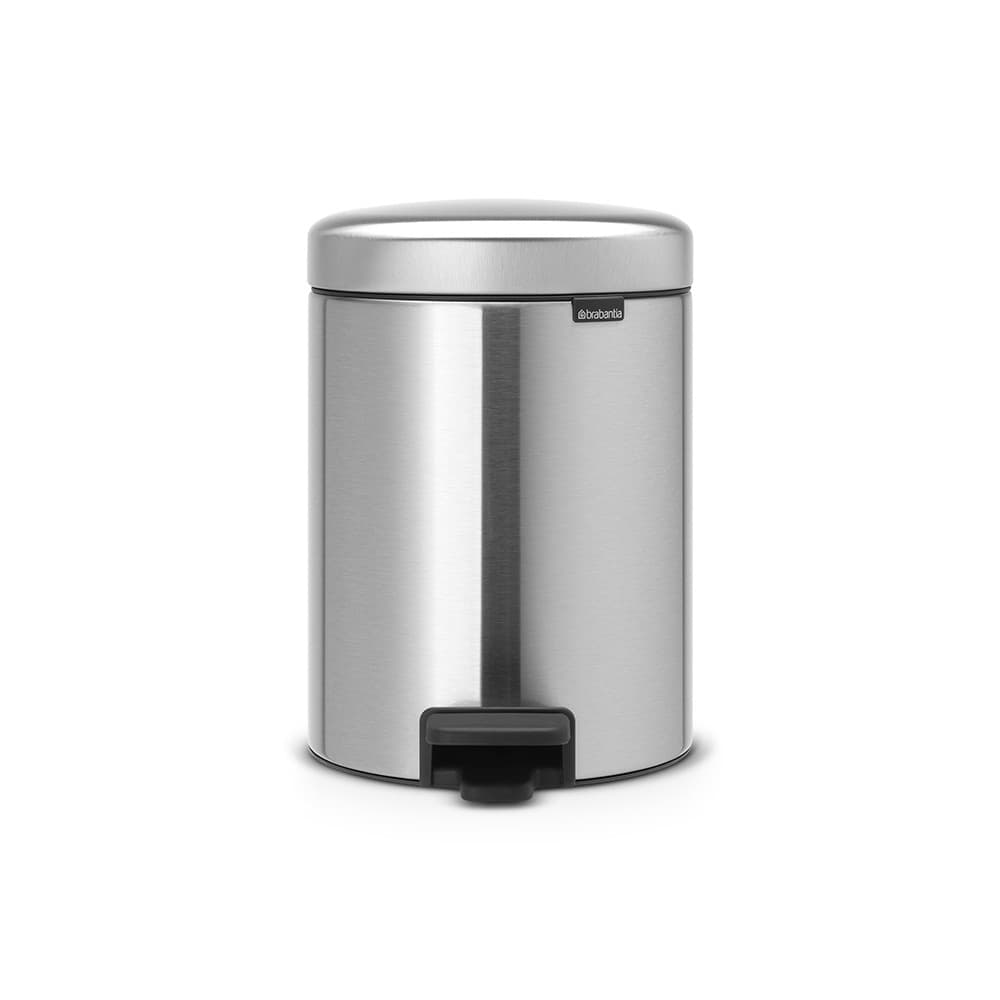 Brabantia atkritumu tvertne ar pedāli NewIcon, 5 l, Matt Steel, 112645 cover photo