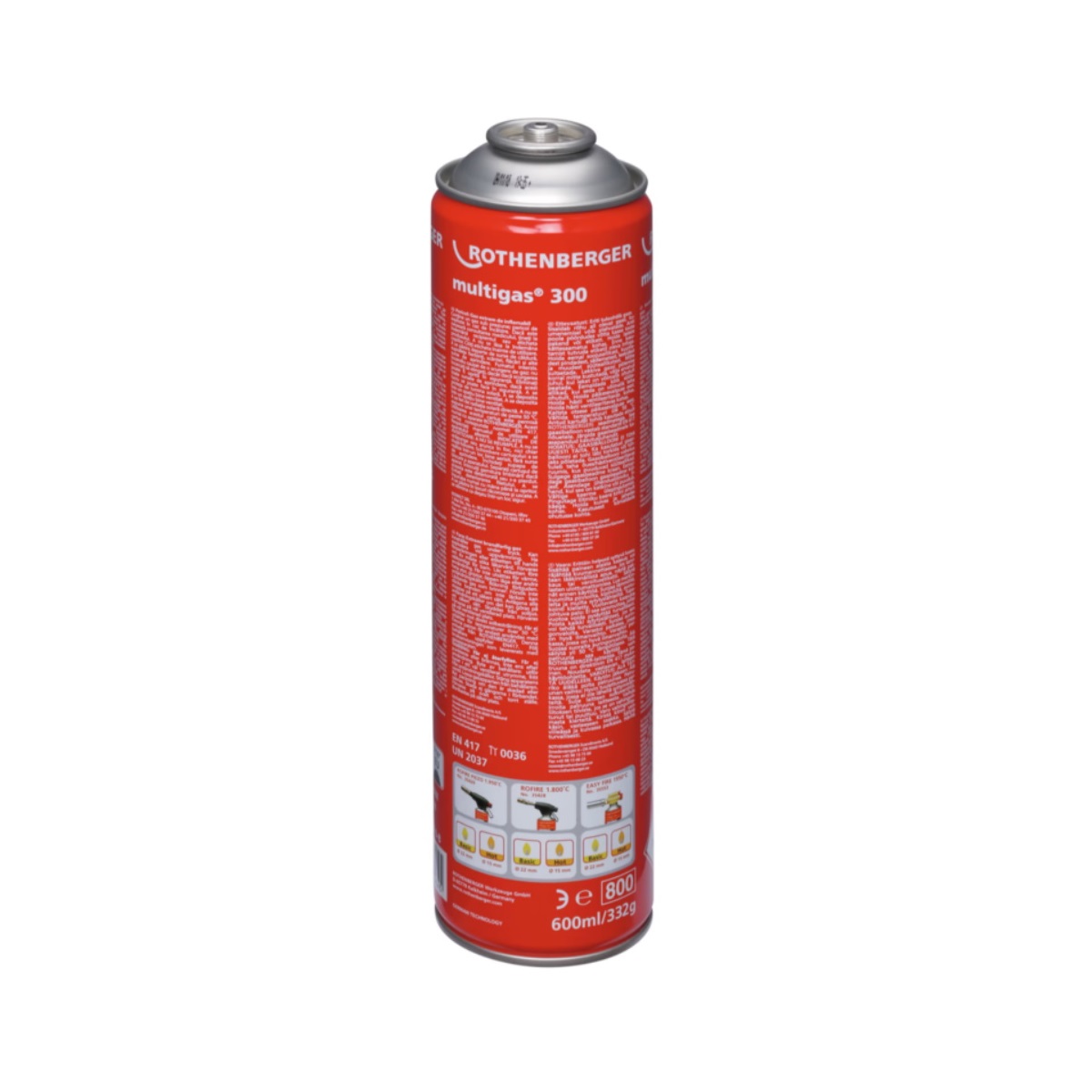 Rothenberger gāzes balons Multigas 300 600ml EN417 pievienojums propāns butāns, 035510-B-ROT cover photo