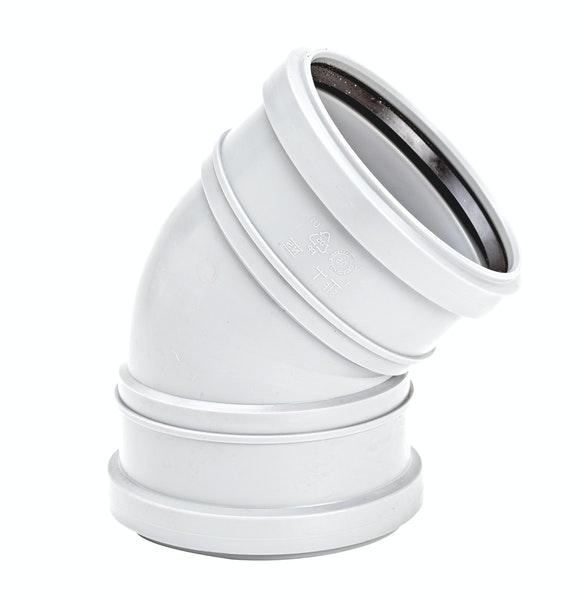 Uponor Decibel PP līkums ar uzmavām D50-45gr 1089600 cover photo