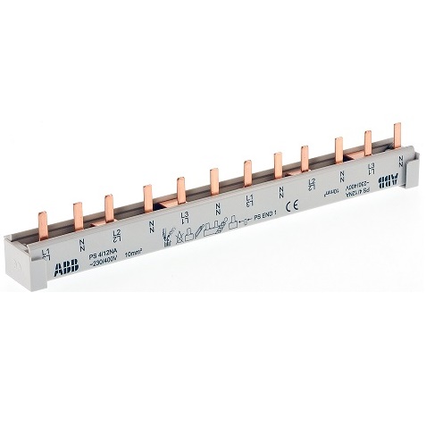 ABB ķemmveida fāzes kopne 2-f (L1+N)12mod 10mm2 63A 210mm izolēta, PS2/12, 2CDL220001R1012 cover photo