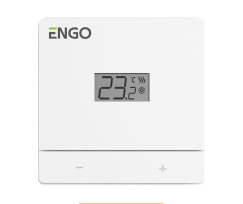 ENGO Controls neprogrammējams vadu istabas termostats 2xAAA, balts. EASYBATW, 932332984 cover photo