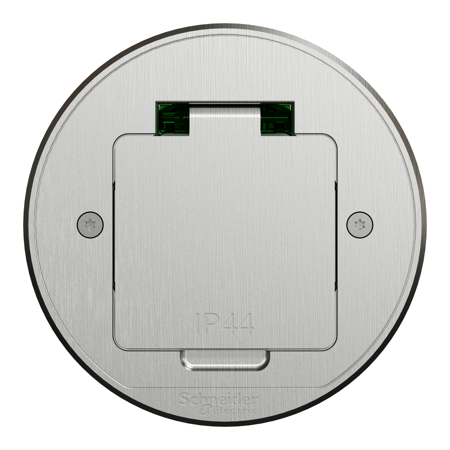 Schneider Electric grīdas kontaktligzda 1-v apaļa metāls pelēka New UNICA, INS52101 cover photo