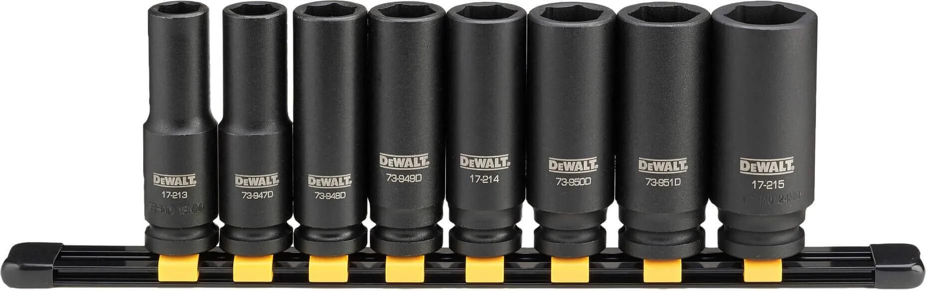 DeWALT muciņu komplekts 1/2" DEEP IMPACT (13,14,16,17,18,19,21,24mm), DWMT86090-0 cover photo