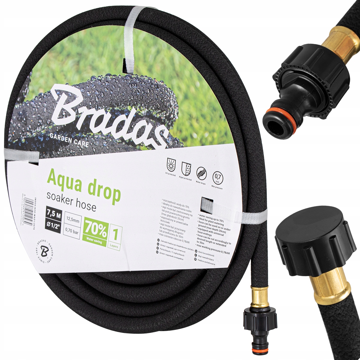 Bradas Kapilārā pilienveida laistīšanas šļūtene AQUA-DROP 1/2" - 25m, WAD1/2025 cover photo
