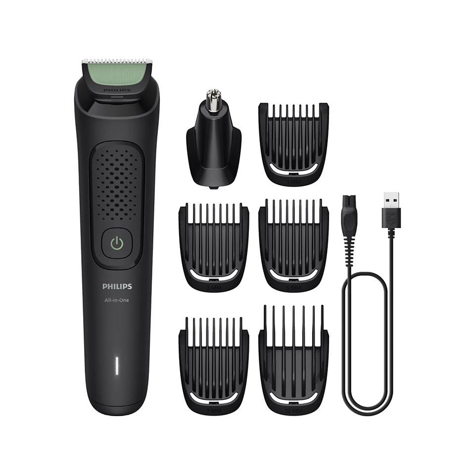 Philips Multigroom Series 3000 trimmeris (7-in-1), melns ar zaļu, MG3920/15 cover photo