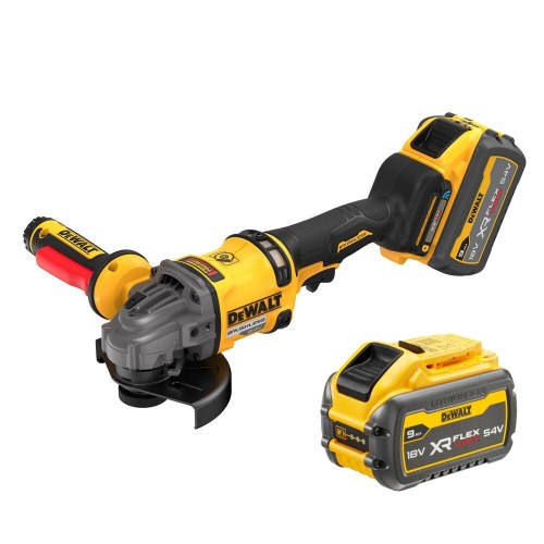 DeWALT lenķa slīpmašīna ar drošības slēdzi 125mm 54v 2X9Ah, DCG418SHDX2-QW cover photo