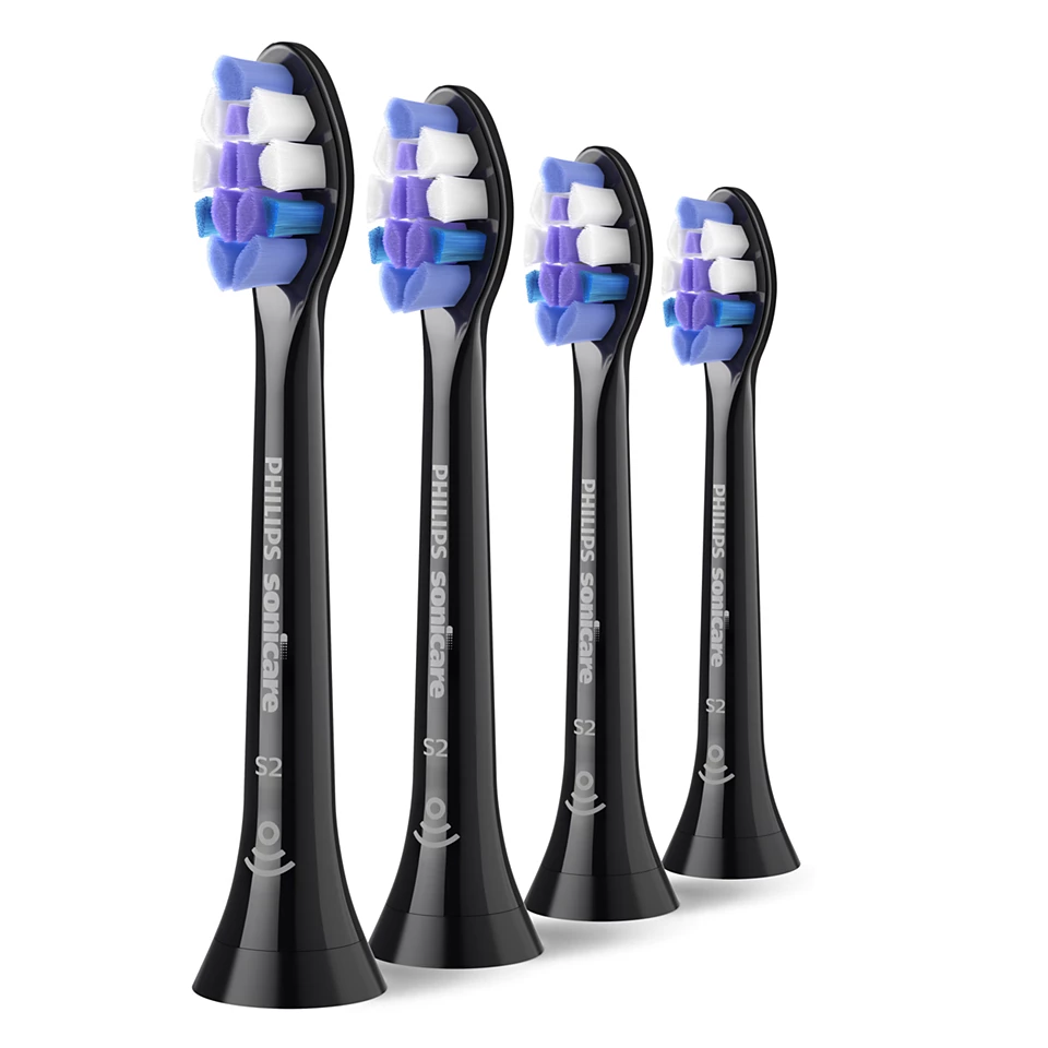 Philips Sonicare S2 Sensitive zobu birstes uzgalis, 4 gab, melns, HX6054/88 cover photo