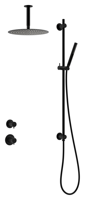 Damixa IRIS DR2 maisītaja dekoratīvā daļa termostats & divu ceļu pārslēdzējs, MATT BLACK, 570 726 100 cover photo