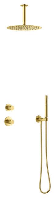Damixa IRIS DS2 maisītaja dekoratīvā daļa termostats & divu ceļu pārslēdzējs, BRUSHED BRASS (PVD), 570 687 900 cover photo