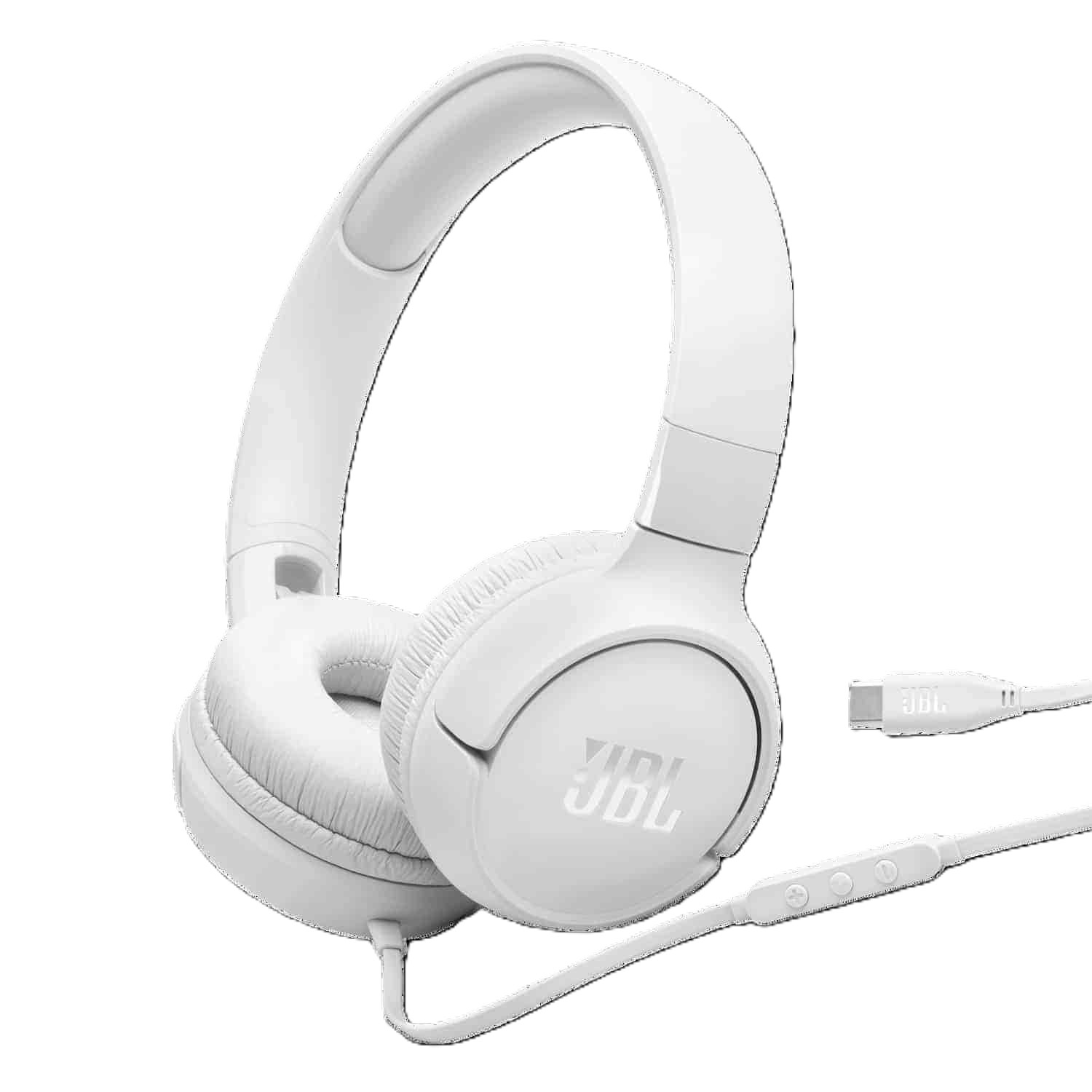 JBL Tune on-ear austiņas ar USB, baltas, JBLT520CWHT cover photo