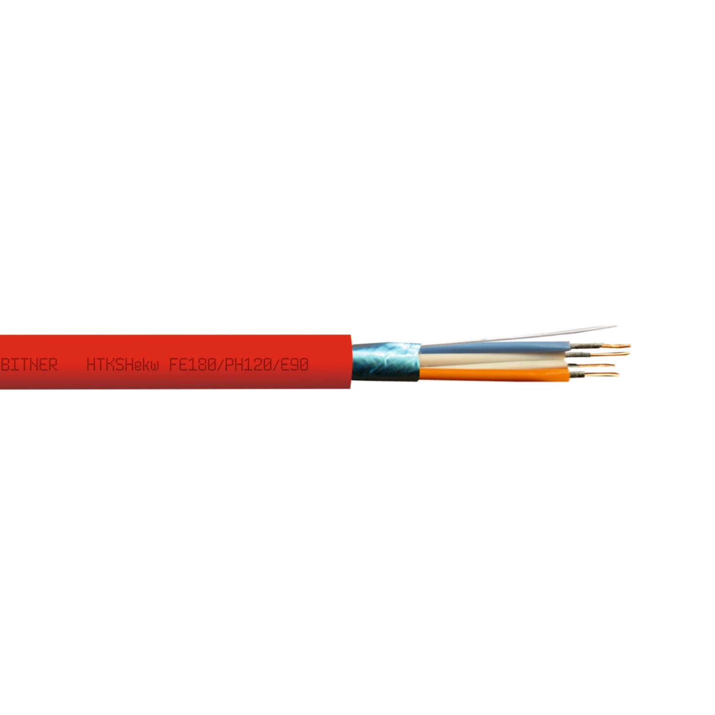 Bitner Ltd ugunsdrošs kabelis 4x2x0.8mm ekranēts sarkans HTKSHekw E30/E90 100m, B10178.1 cover photo