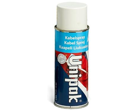 Unipak Cable Spray ar 30% silikonu 400ml, aerosols kabeļu vilkšanai, K0381900040 cover photo