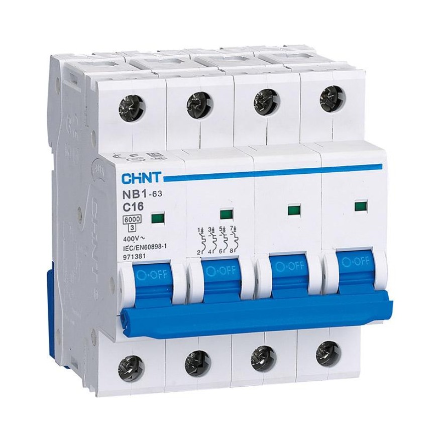 Chint automātiskais slēdzis 4P D1A 6kA NB1634ND1A, NB1634ND1A cover photo