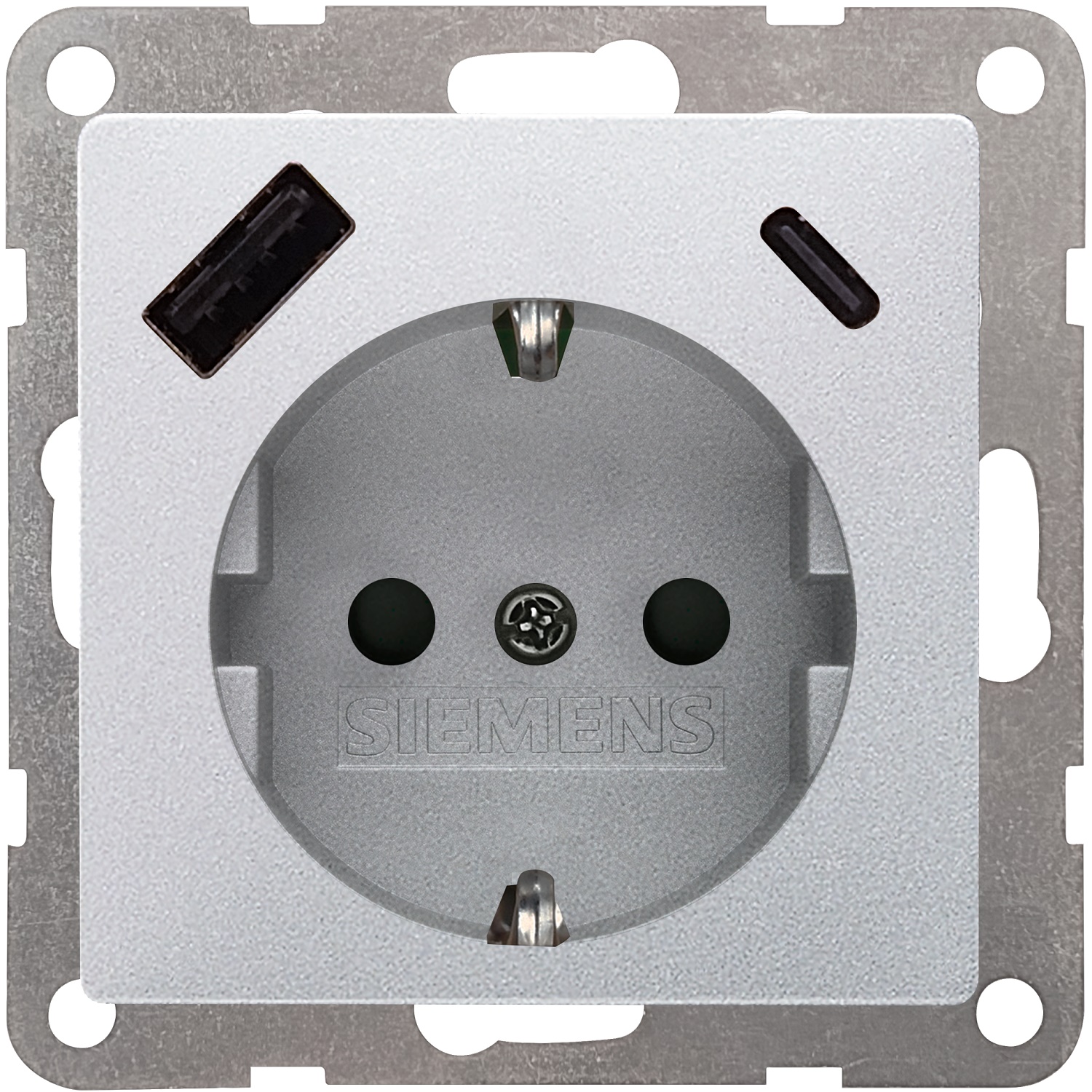 Siemens kontaktligzda z/a ar zem. USB A+C 18W alumīnija metālisks Delta I-System, 5UB1970-1AM01 cover photo