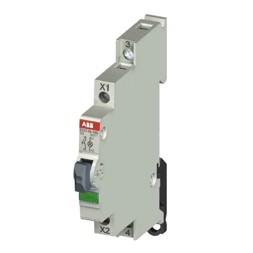 ABB spiedpoga sarkana 16A ar zaļu lampiņu 1NO ProM Compact E217, 2CCA703162R0001 cover photo