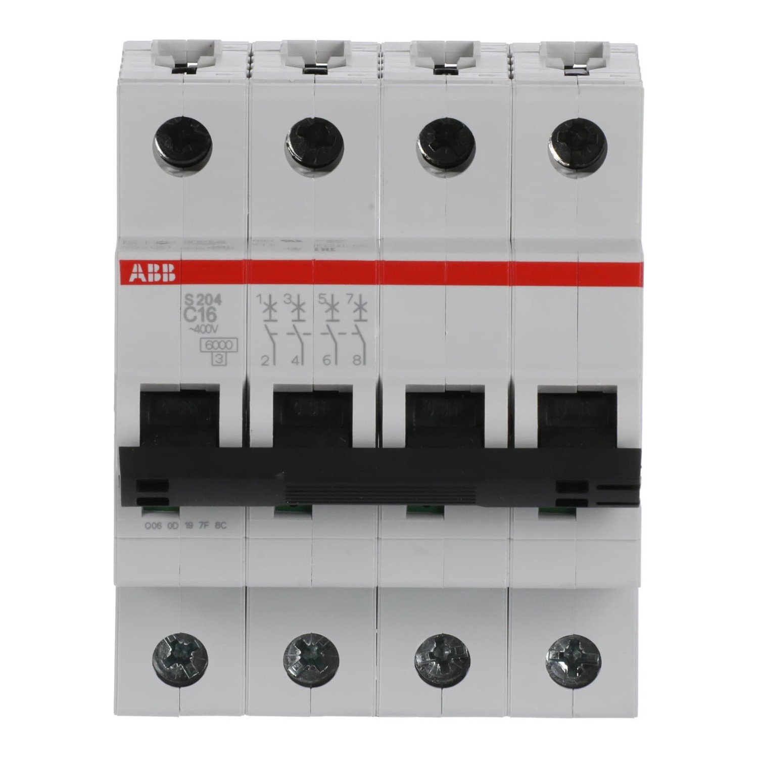 ABB automātiskais slēdzis 4P C16A 6kA S204, 2CDS254001R0164 cover photo