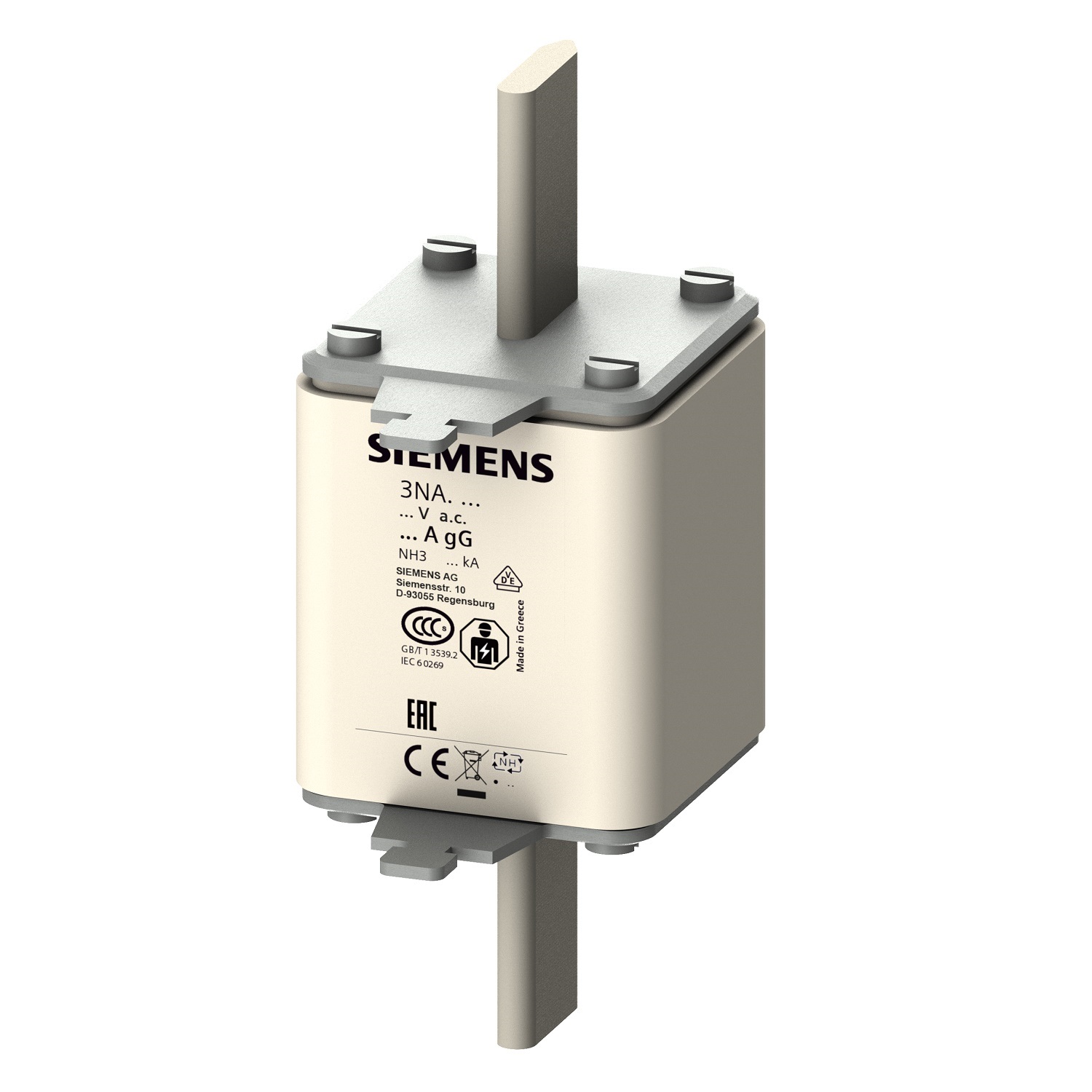 Siemens zemsprieguma drošinātājs 355A NH3 gG 500V LV HRC, 3NA3354 cover photo