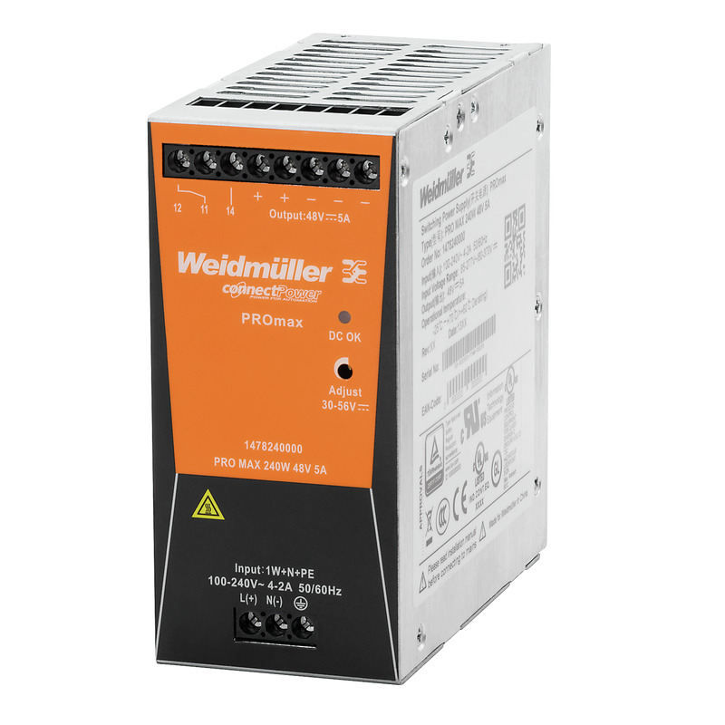 Weidmuller līdzstrāvas barošanas bloks 230VAC/48VDC 5A 240W PRO MAX, 1478240000 cover photo
