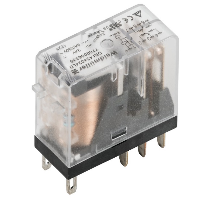 Weidmuller pārslēdzējrelejs 24VAC 5A 2CO DRI, 7760056325 cover photo