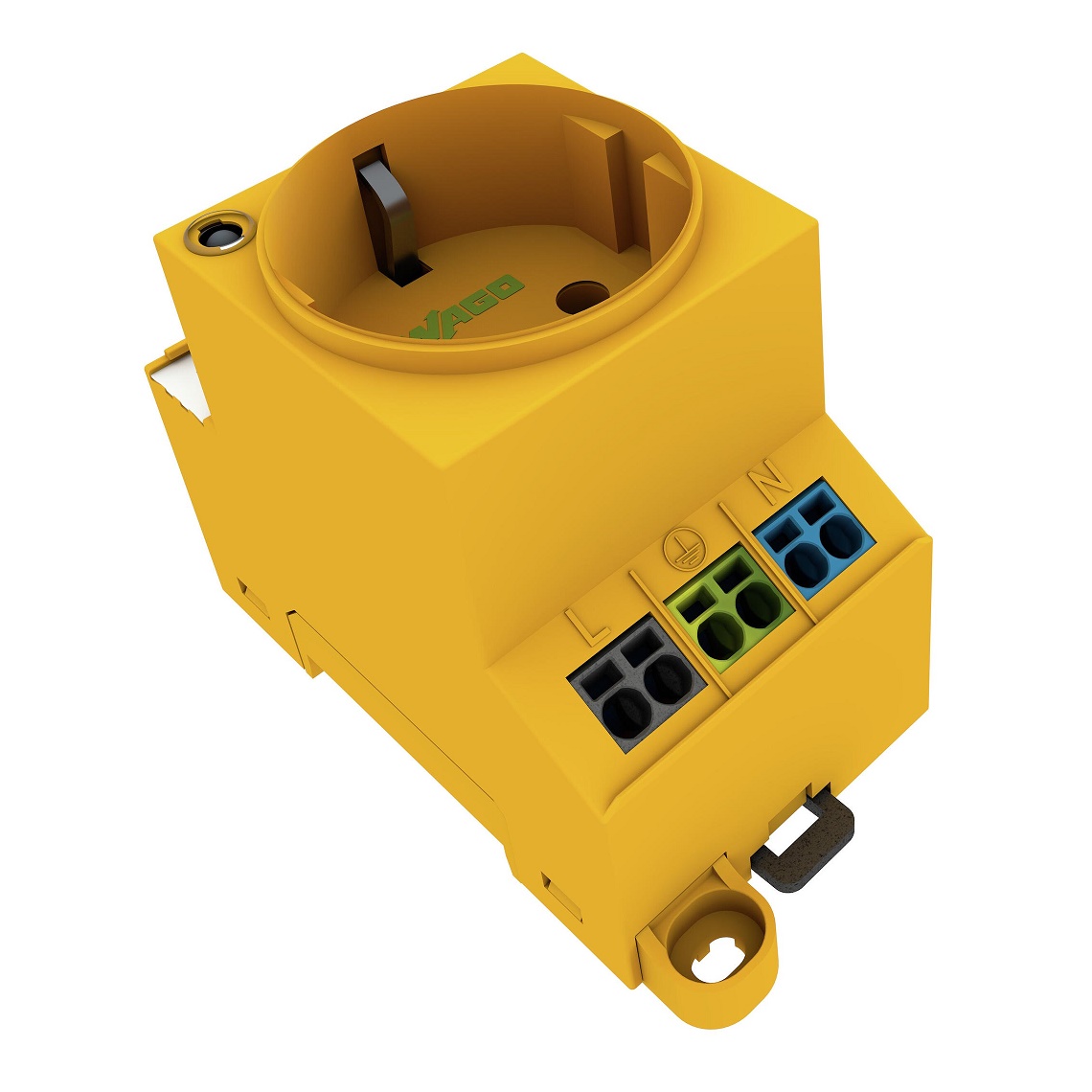 Wago DIN kontaktligzda ar zem. ar LED 16A 250V IP20 Dzeltena, 709-582 cover photo