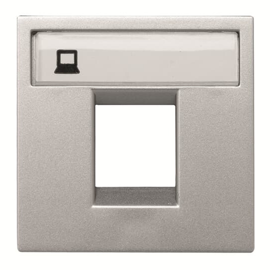 ABB Niessen N2218.1PL centrālplate 2mod 1xRJ45 datu ligzdai Sudrabs Zenit, 2CLA221810N1301 cover photo