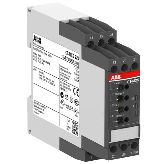 ABB laika relejs 0.05s...300h 2CO multifunkcionāls CT-MXS.22S, 1SVR730030R3300 cover photo