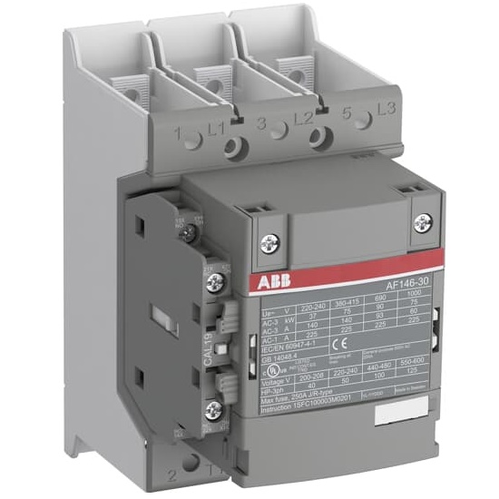ABB magnētiskais kontaktors 75kW 146A 250-500VAC/DC 3NO+1NO/1NC AF146, 1SFL467002R1411 cover photo