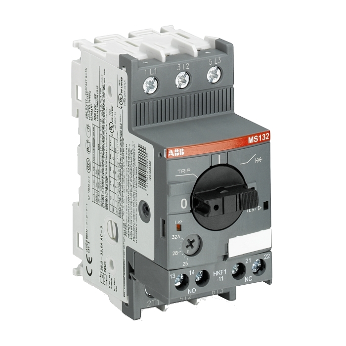 ABB motora automātiskais slēdzis 3f 2.2kW 4-6.3A MS132, 1SAM350000R1009 cover photo