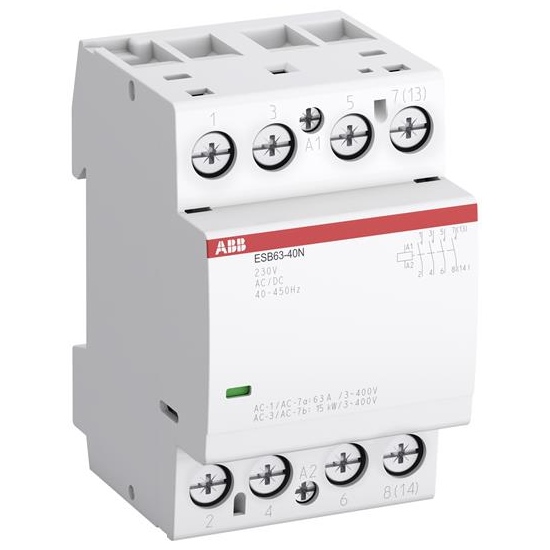 ABB modulārais kontaktors 4P 63A 230VAC/DC 4NO ProM Compact ESB, 1SAE351111R0640 cover photo