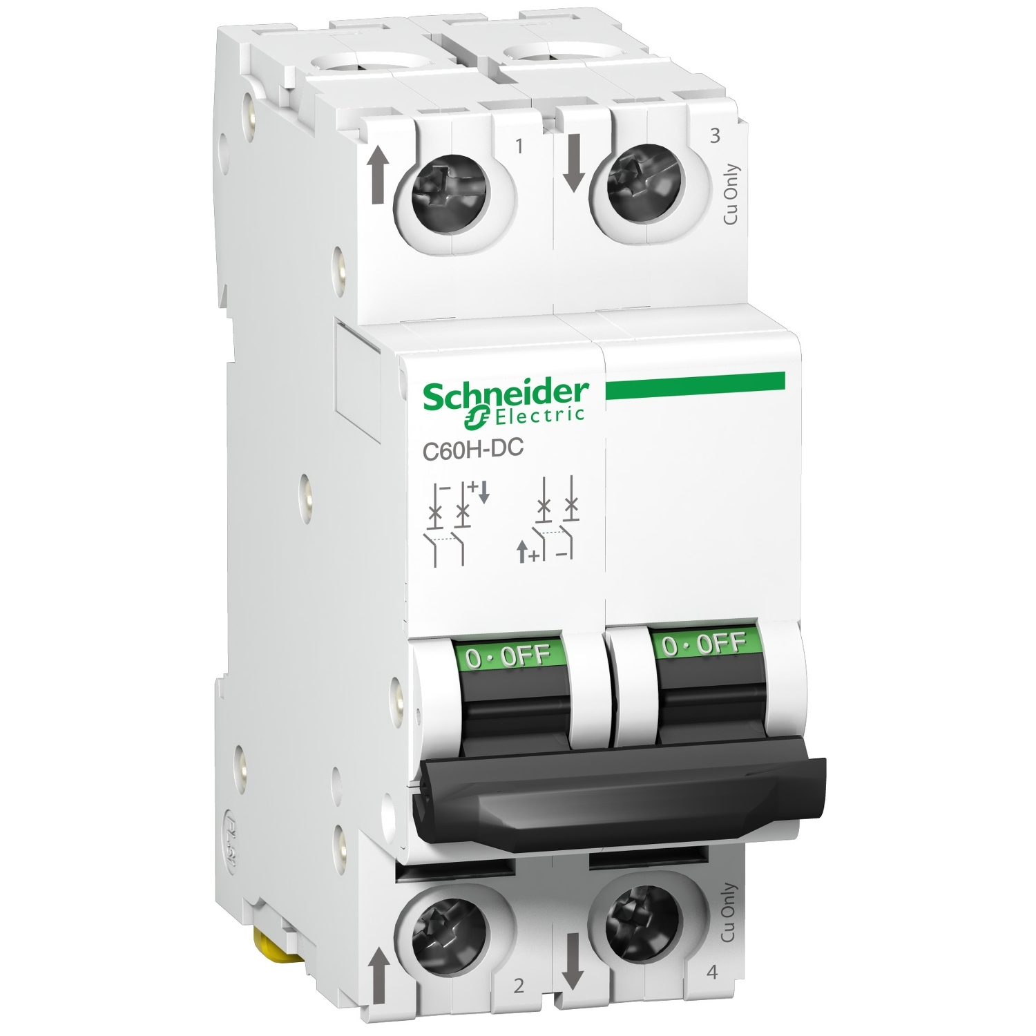 Schneider Electric automātiskais slēdzis 2P C10A Acti9 C60H-DC, A9N61528 cover photo