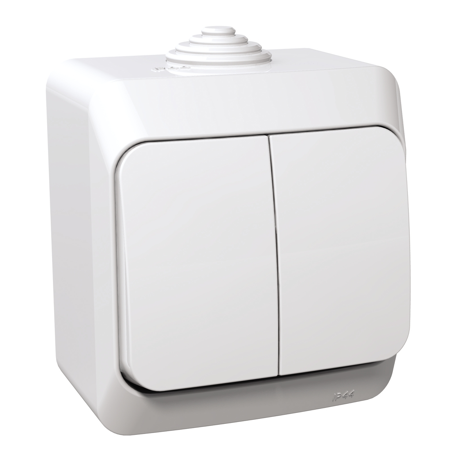 Schneider Electric divu taustiņu slēdzis (1+1) v/a balts IP44 ar k-lampu CEDAR P, WDE000551 cover photo