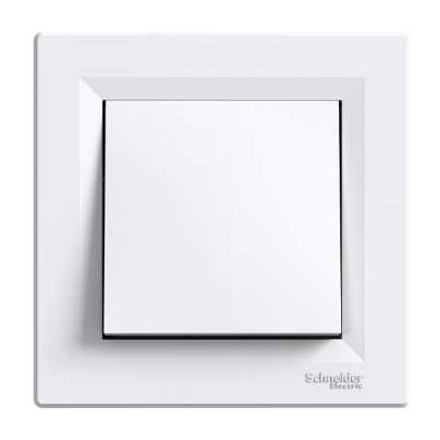 Schneider Electric 1 pola slēdzis z/a IP44 bezskrūvju (ar rāmi) balts Asfora, EPH0100221 cover photo