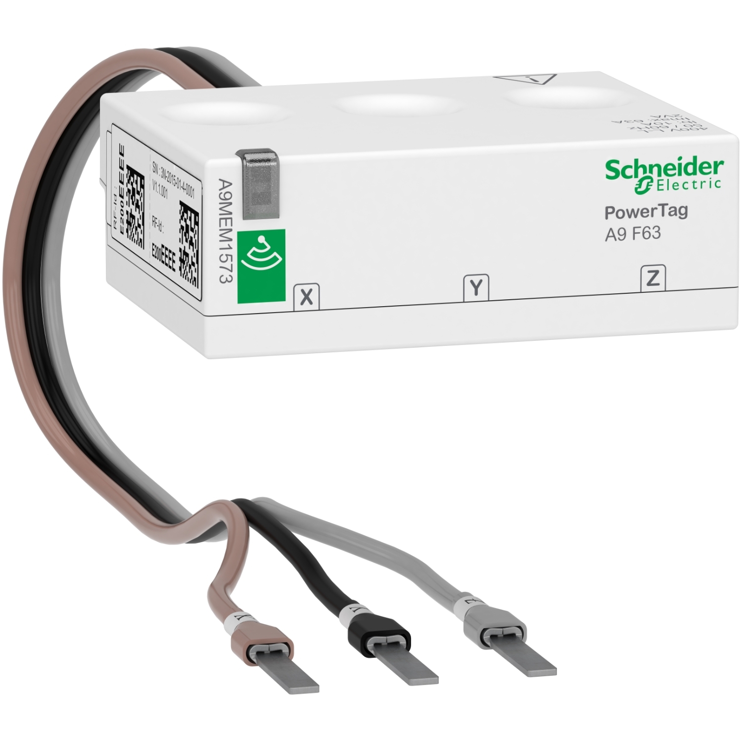 Schneider Electric enerģijas sensors 3P 63A 400V IP20 ar vadiem, PowerTag, A9MEM1573 cover photo