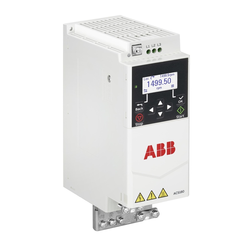 ABB frekvences pārveidotājs 1/3-fāžu 2.2kW 9.8A 230V IP20 ACS180, 3AXD50000716616 cover photo