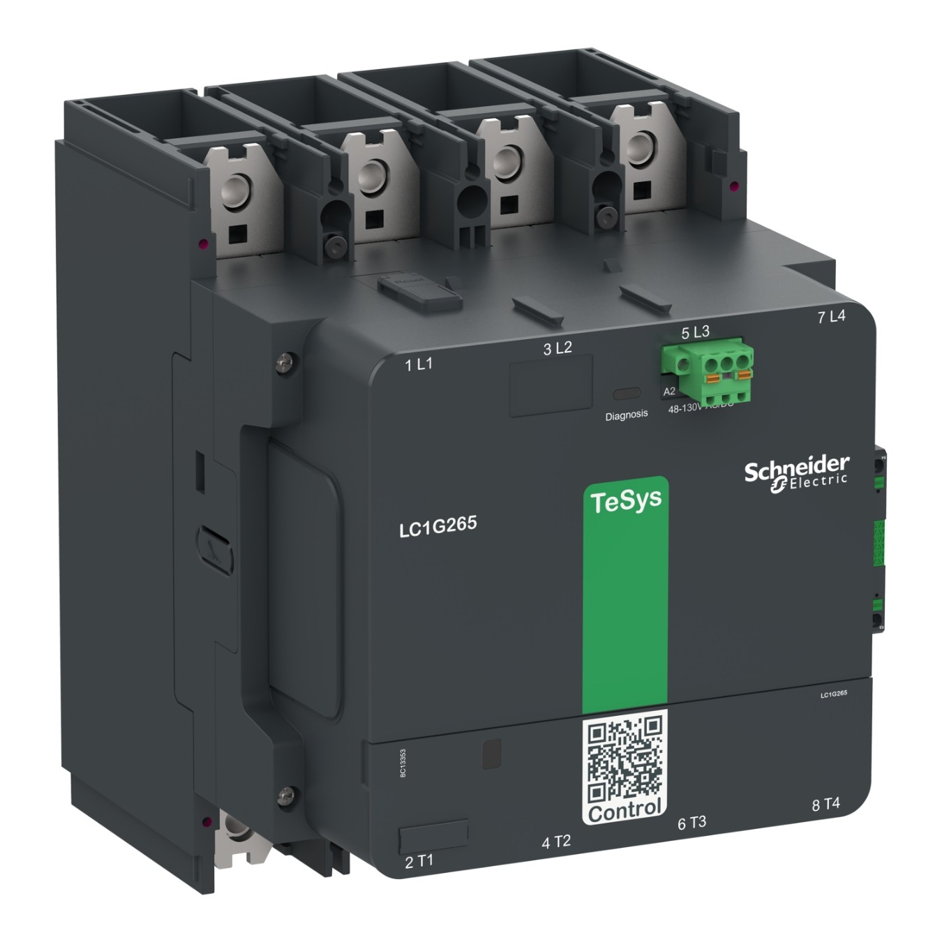 Schneider Electric magnētiskais kontaktors 132kW 265A 48-130VAC/DC 4NO Tesys G, LC1G2654EHEN cover photo