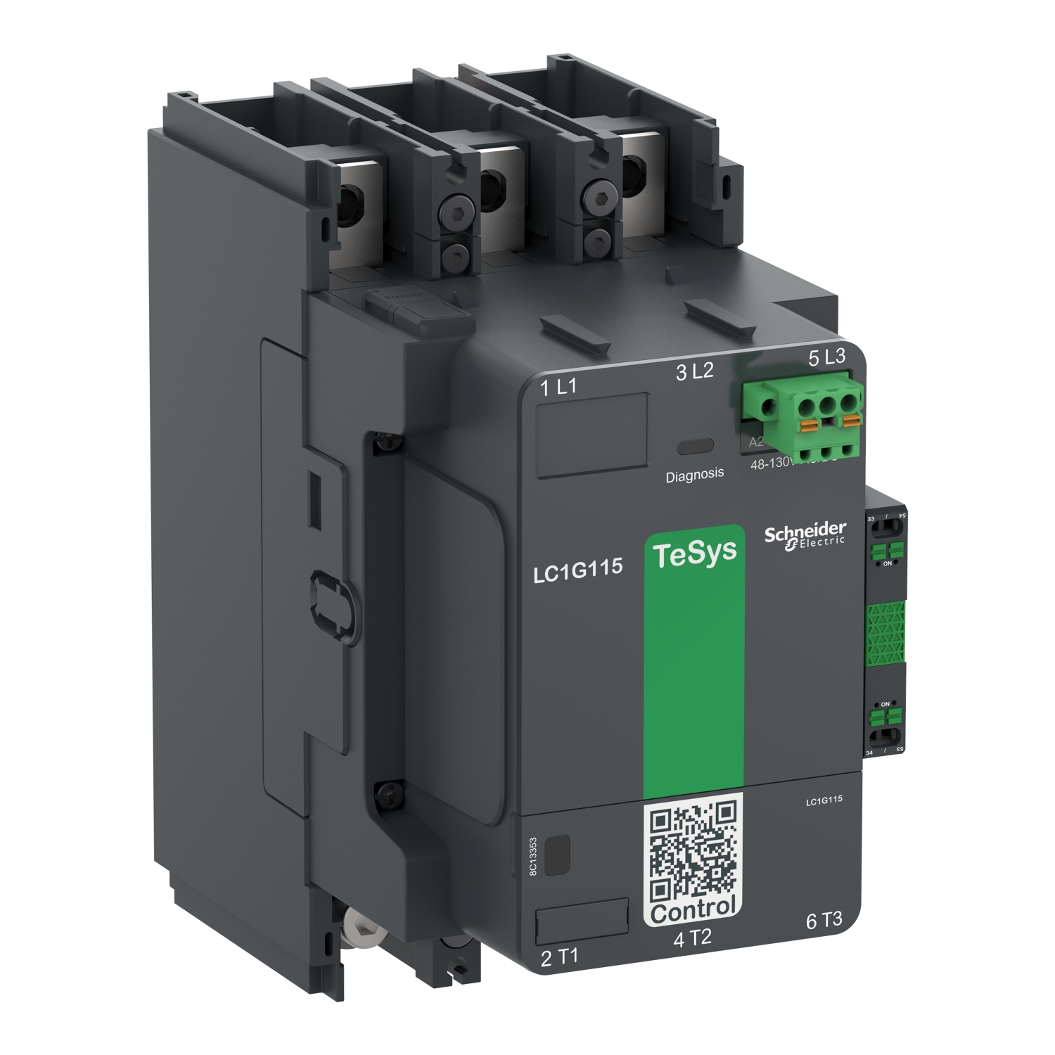 Schneider Electric magnētiskais kontaktors 55kW 115A 48-130VAC/DC 3NO Tesys G, LC1G115EHEN cover photo