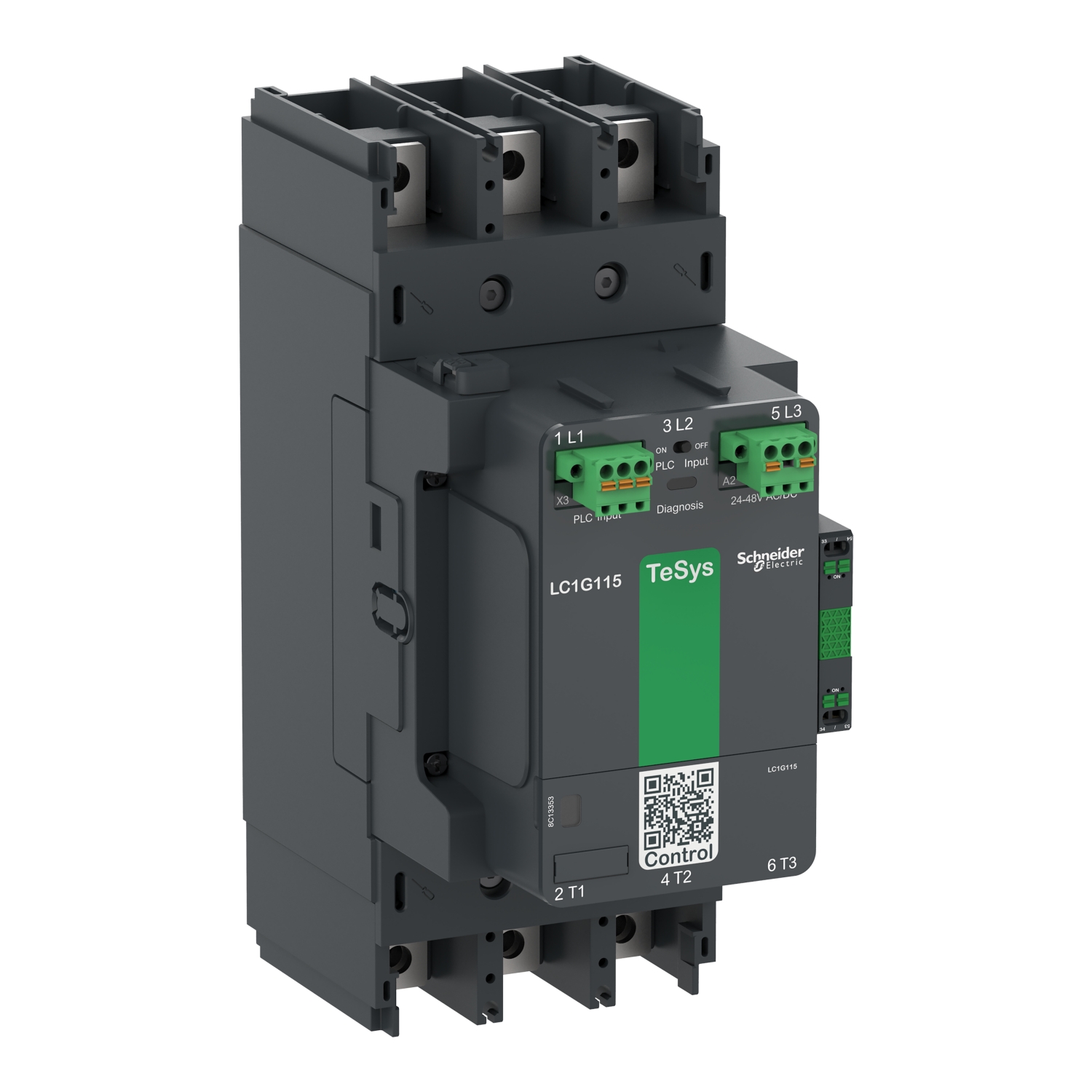 Schneider Electric magnētiskais kontaktors 90kW 185A 200-500VAC/DC 3NO Tesys G, LC1G185LSEA cover photo