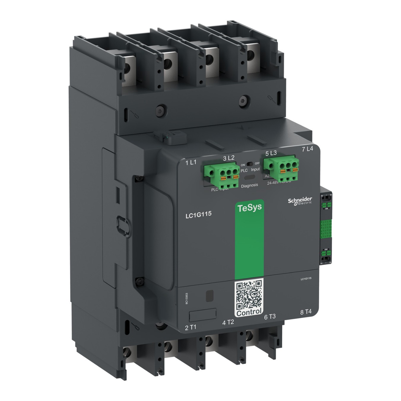 Schneider Electric magnētiskais kontaktors 110kW 225A 24-48VAC/DC 3NO Tesys G, LC1G225BEEA cover photo