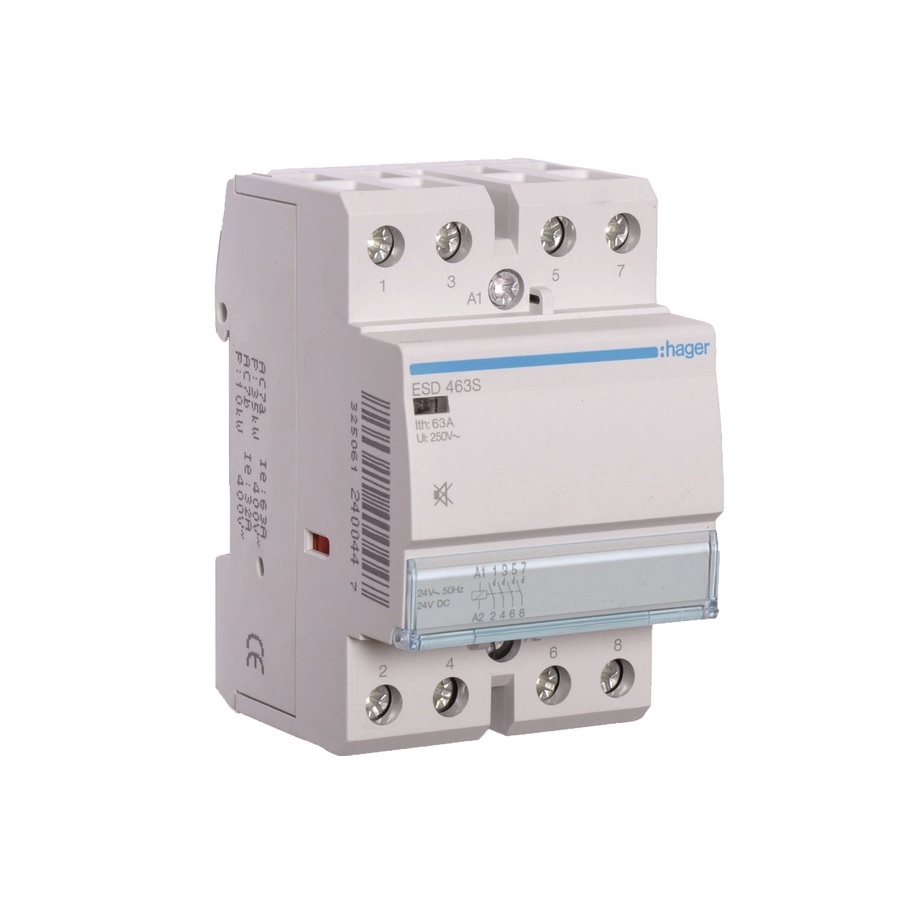 Hager modulārais kontaktors 4NO 63A 24VAC/DC, ESD463S, ESD463S cover photo