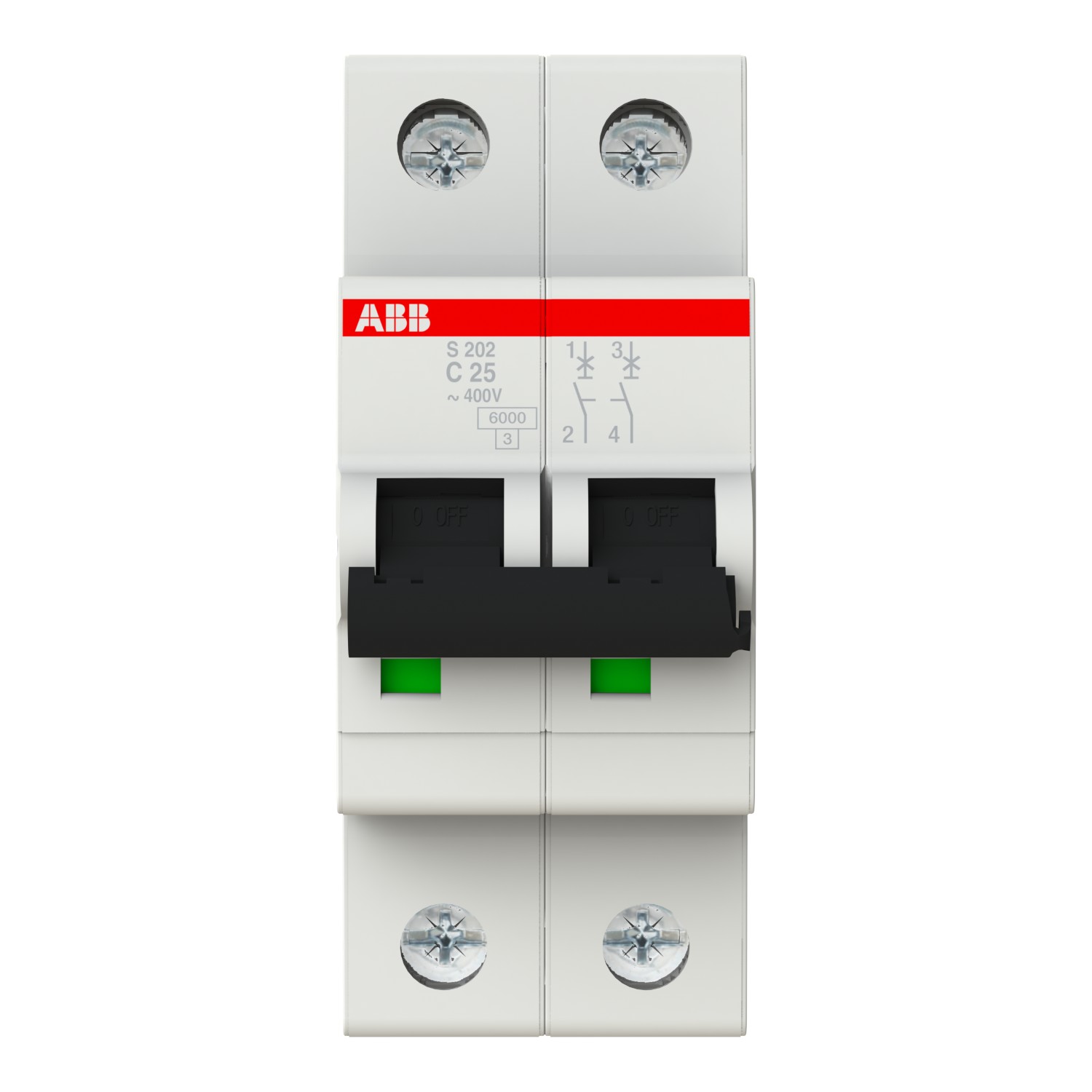 ABB S202-C25 automātslēdzis 2P C25A, 2CDS252001R0254 cover photo