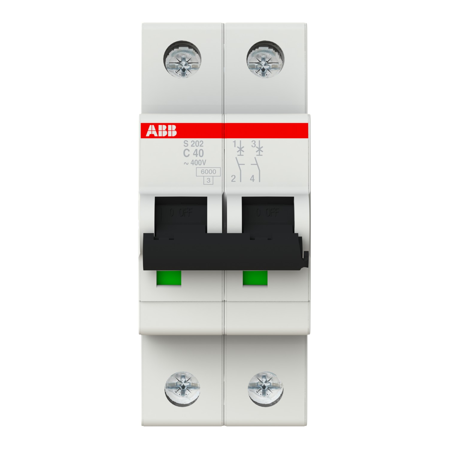ABB S202-C40 automātslēdzis 2P C40A, 2CDS252001R0404 cover photo