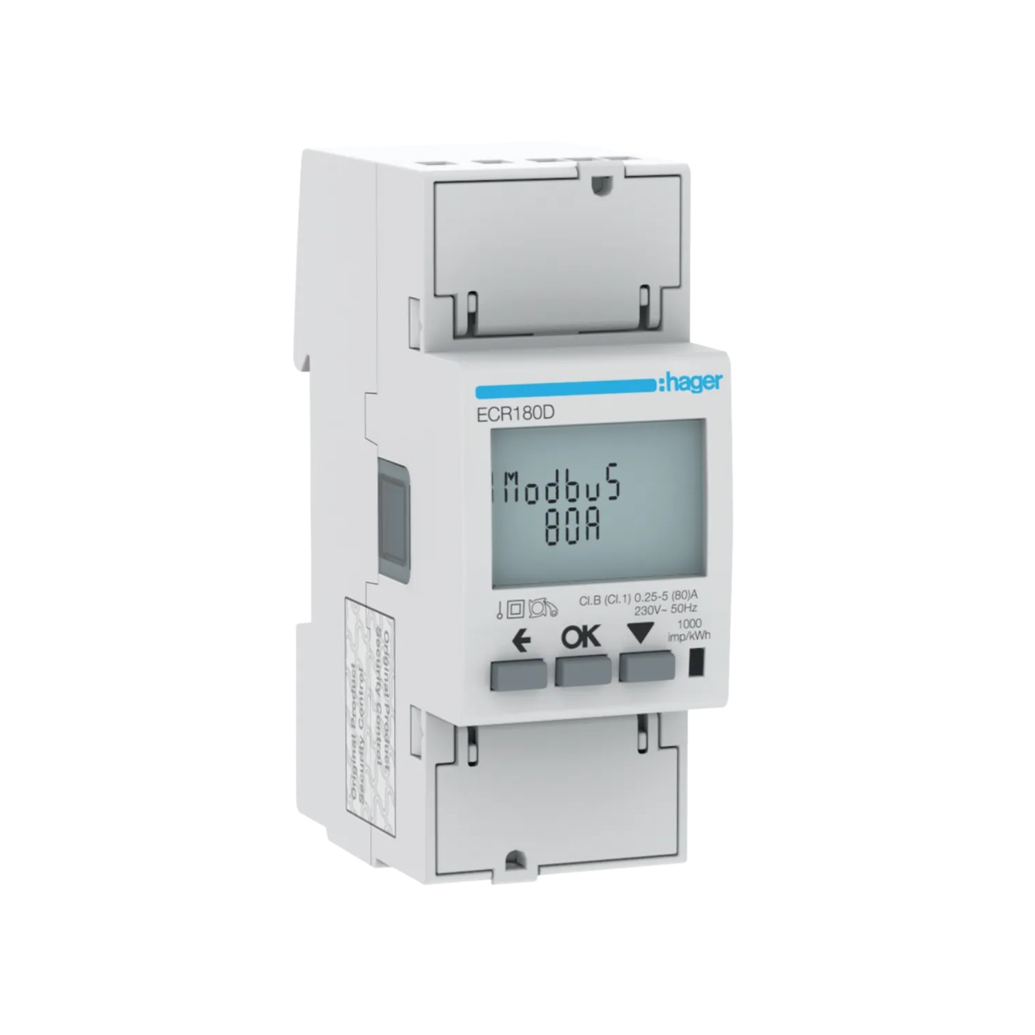 Hager kWh skaitītājs 1F 80A tiešā slēguma MODBUS MID, ECR180D cover photo