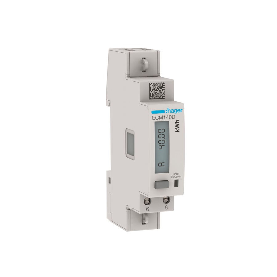 Hager kWh skaitītājs 1-f 40A 230V tiešais slēgums M-bus MID, ECM140D cover photo