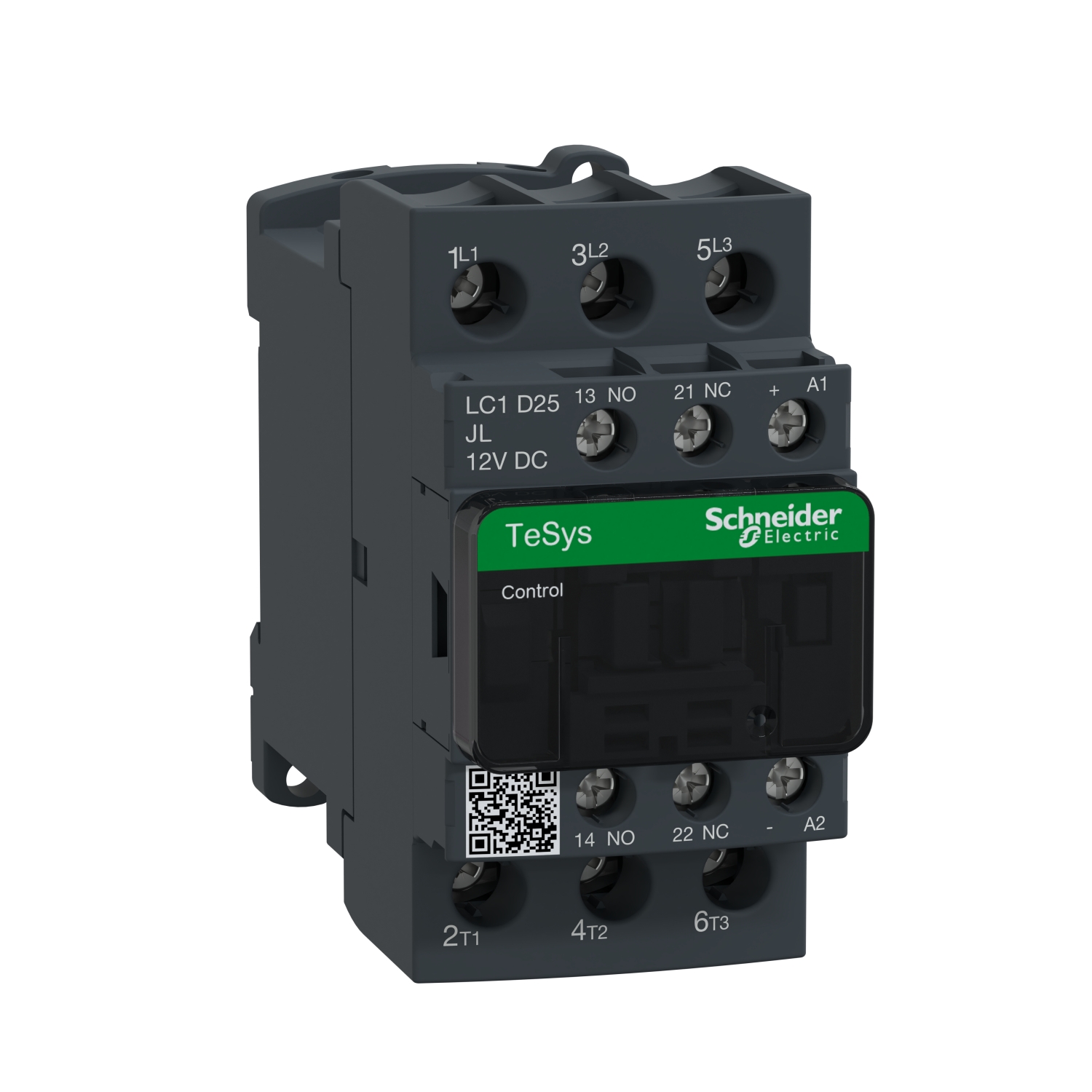Schneider Electric magnētiskais kontaktors 11kW 25A 12VDC 3NO+1NO/1NC TeSys D, LC1D25JL cover photo