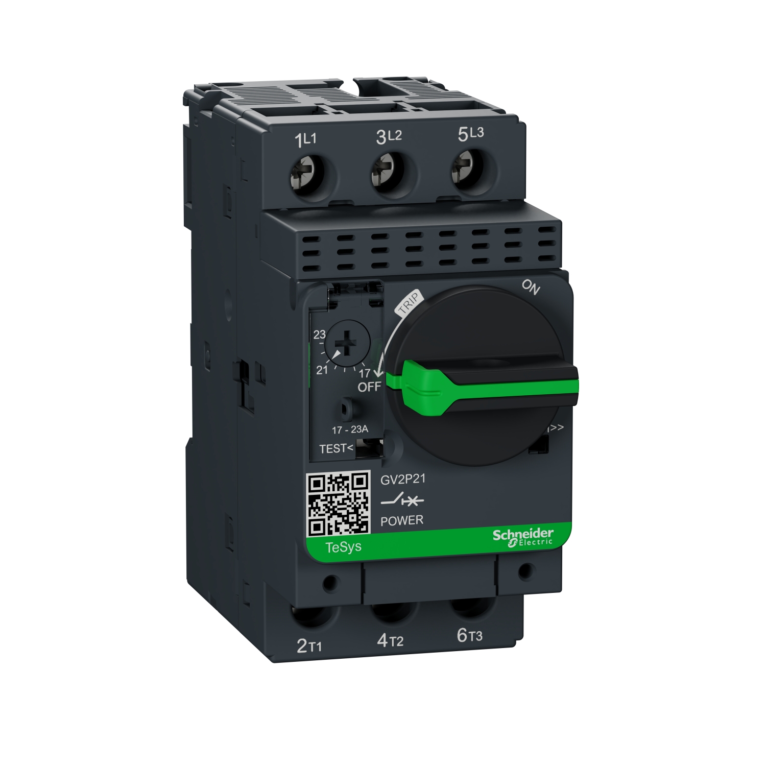 Schneider Electric motora automātiskais slēdzis 3f 9 kW 17-23A GV2P TeSys Deca, GV2P21 cover photo