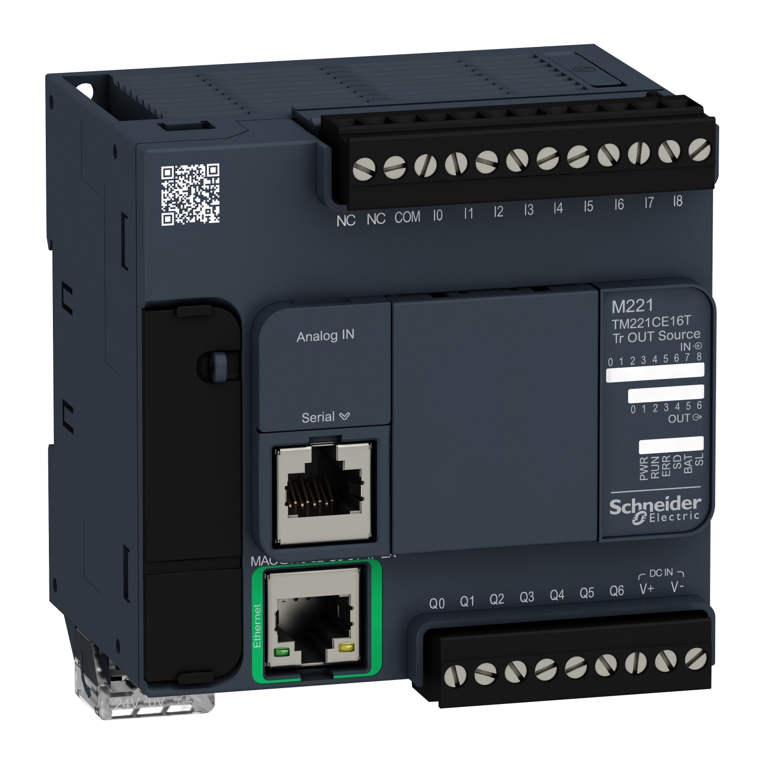 Schneider Electric loģiskais kontrolieris 9DI/7DO 24VDC, Modicon M221, TM221CE16T, TM221CE16T cover photo